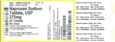 275mg 20ct (Label Nabumetone Sodium Tabs 275mg Bpi(10544 128 20) Amneal(53746 193 05) Rev1)